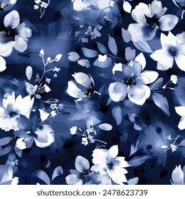 Abstract flower blooming design. Pattern with floral seamless. Grunge textured abstract art vector  with flower and plants in watercolor style.