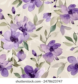 Abstract flower blooming design. Pattern with floral seamless. Grunge textured abstract art vector  with flower and plants in watercolor style.