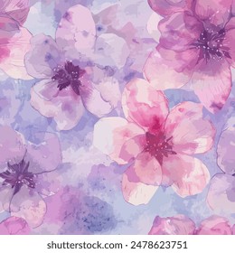 Abstract flower blooming design. Pattern with floral seamless. Grunge textured abstract art vector  with flower and plants in watercolor style.