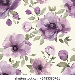 Abstract flower blooming design. Pattern with floral seamless. Grunge textured abstract art vector  with flower and plants in watercolor style.