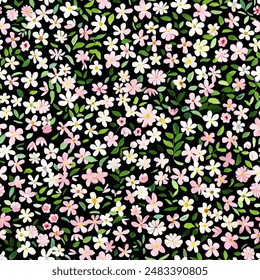 Abstract flower blooming design. Pattern with floral seamless. Grunge textured abstract art vector  with flower and plants in watercolor style.