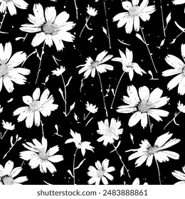 Abstract flower blooming design. Pattern with floral seamless. Grunge textured abstract art vector  with flower and plants in watercolor style.