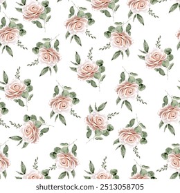 Abstrato flor desabrochando design. Padrão com floral sem emenda. Grunge vetor de arte abstrata texturizado com flor e plantas em estilo aquarela.
