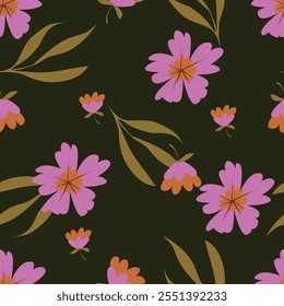 Abstractas diseño de flor en flor. Patrón con floral sin costuras. Vector de arte abstracto texturizado grunge con flores y plantas en estilo de acuarela