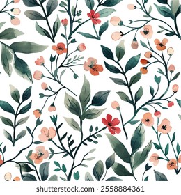 Abstract flower blooming design. Pattern with floral seamless. Grunge textured abstract art vector with flower and plants in watercolor style.