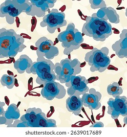 Abstract flower blooming design. Pattern with floral seamless. Grunge textured abstract art vector  with flower and plants in watercolor style.
