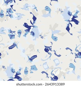 Abstractas diseño de flor en flor. Patrón con floral sin costuras. Vector de arte abstracto texturizado grunge con flores y plantas en estilo de acuarela