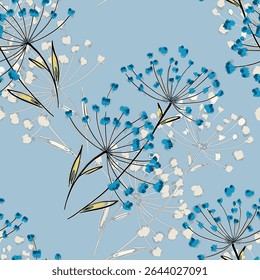 Abstract flower blooming design. Pattern with floral seamless. Grunge textured abstract art vector  with flower and plants in watercolor style.