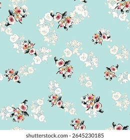 Abstract flower blooming design. Pattern with floral seamless. Grunge textured abstract art vector  with flower and plants in watercolor style.