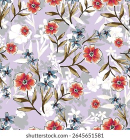 Abstract flower blooming design. Pattern with floral seamless. Grunge textured abstract art vector  with flower and plants in watercolor style.