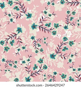 Abstract flower blooming design. Pattern with floral seamless. Grunge textured abstract art vector  with flower and plants in watercolor style.
