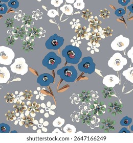 Abstract flower blooming design. Pattern with floral seamless. Grunge textured abstract art vector  with flower and plants in watercolor style.
