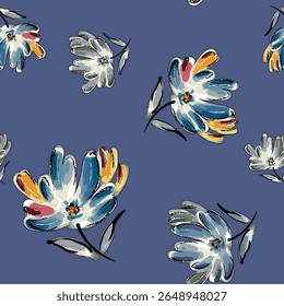Abstract flower blooming design. Pattern with floral seamless. Grunge textured abstract art vector  with flower and plants in watercolor style.