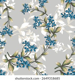 Abstract flower blooming design. Pattern with floral seamless. Grunge textured abstract art vector  with flower and plants in watercolor style.