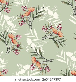 Abstrato flor desabrochando design. Padrão com floral sem emenda. Grunge vetor de arte abstrata texturizado com flor e plantas em estilo aquarela.
