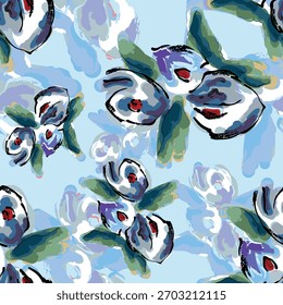 Abstrato flor desabrochando design. Padrão com floral sem emenda. Grunge vetor de arte abstrata texturizado com flor e plantas em estilo aquarela.