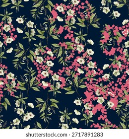 Abstract flower blooming design. Pattern with floral seamless. Grunge textured abstract art vector with flower and plants in watercolor style.