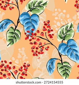Abstractas diseño de flor en flor. Patrón con floral sin costuras. Vector de arte abstracto con textura grunge con flores y plantas en estilo acuarela.