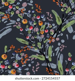 Abstractas diseño de flor en flor. Patrón con floral sin costuras. Vector de arte abstracto con textura grunge con flores y plantas en estilo acuarela.