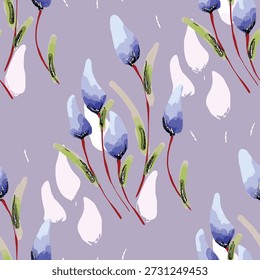 Abstract flower blooming design. Pattern with floral seamless. Grunge textured abstract art vector  with flower and plants in watercolor style.