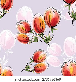 Abstract flower blooming design. Pattern with floral seamless. Grunge textured abstract art vector  with flower and plants in watercolor style.