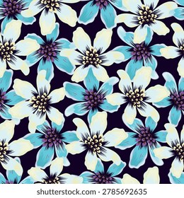 Abstract flower blooming design. Pattern with floral seamless. Grunge textured abstract art vector with flower and plants in watercolor style.