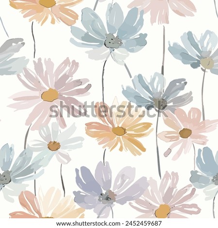 Abstract flower blooming design. Pattern with floral seamless. Grunge textured abstract art vector  with flower and plants in watercolor style.