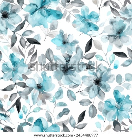 Abstract flower blooming design. Pattern with floral seamless. Grunge textured abstract art vector  with flower and plants in watercolor style.