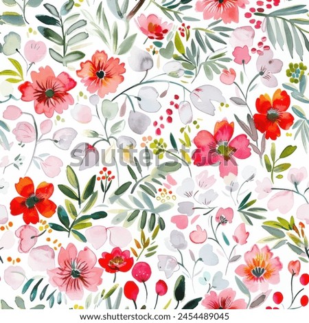 Abstract flower blooming design. Pattern with floral seamless. Grunge textured abstract art vector  with flower and plants in watercolor style.