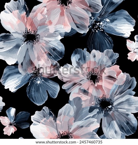 Abstract flower blooming design. Pattern with floral seamless. Grunge textured abstract art vector  with flower and plants in watercolor style.
