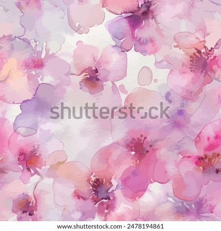 Abstract flower blooming design. Pattern with floral seamless. Grunge textured abstract art vector  with flower and plants in watercolor style.