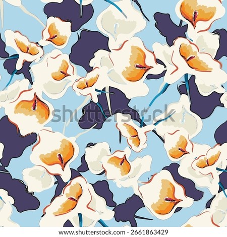Abstract flower blooming design. Pattern with floral seamless. Grunge textured abstract art vector  with flower and plants in watercolor style.
