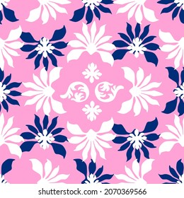 abstract flower blooming vector seamless pattern 