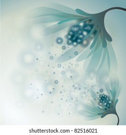 Abstract flower / Blue background