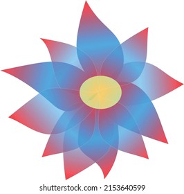 Resumen de flor azul-rojo. Archivo vector.