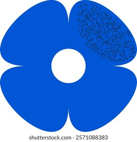 Abstract flower with bold shapes and textures inspired by hand drawn aesthetics. Vector Illustration.