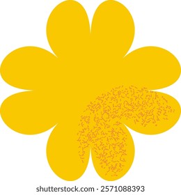 Abstract flower with bold shapes and textures inspired by hand drawn aesthetics. Vector Illustration.