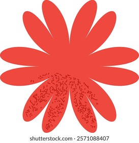 Abstract flower with bold shapes and textures inspired by hand drawn aesthetics. Vector Illustration.