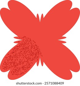 Abstract flower with bold shapes and textures inspired by hand drawn aesthetics. Vector Illustration.