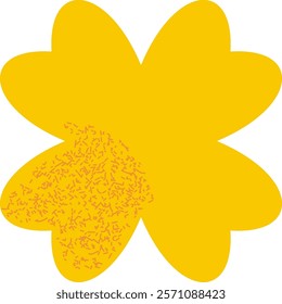 Abstract flower with bold shapes and textures inspired by hand drawn aesthetics. Vector Illustration.