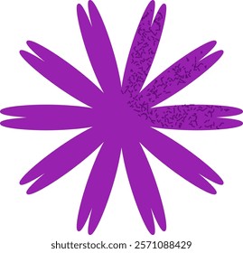 Abstract flower with bold shapes and textures inspired by hand drawn aesthetics. Vector Illustration.