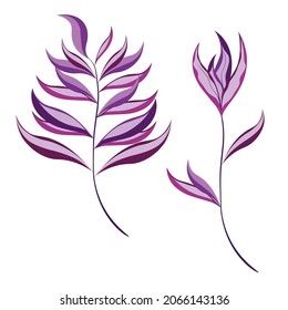 Abstract flower and branch on a white background. Isolated. Drawing for logo, advertising, invitation cards.