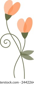 Flor abstracta con ramas ilustración vectorial