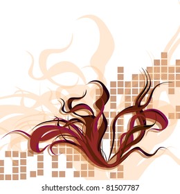Abstract flower. Bright, stylish background.