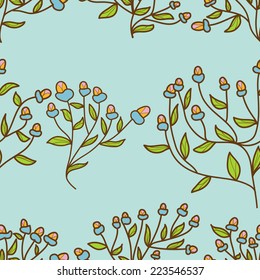 Abstract Flower bud pattern. Seamless texture