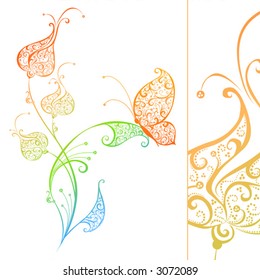 Abstract flower and butterfly