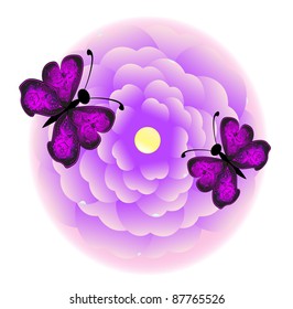 abstract flower and butterfly