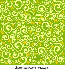 Abstract flower and butterfly seamless pattern background