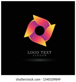 Abstract Flower Circle Logo. Symbol & Icon Vector Template.