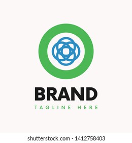 Abstract flower in circle logo template